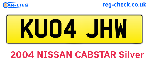KU04JHW are the vehicle registration plates.
