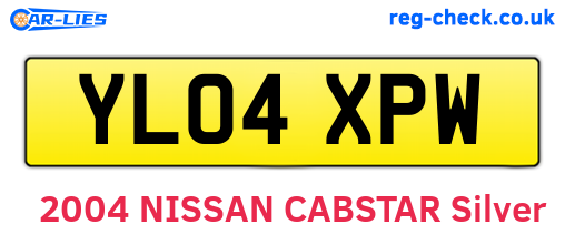 YL04XPW are the vehicle registration plates.