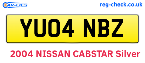 YU04NBZ are the vehicle registration plates.