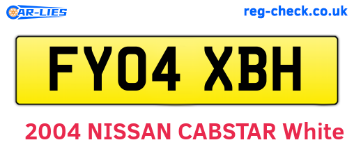 FY04XBH are the vehicle registration plates.