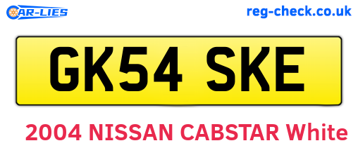 GK54SKE are the vehicle registration plates.