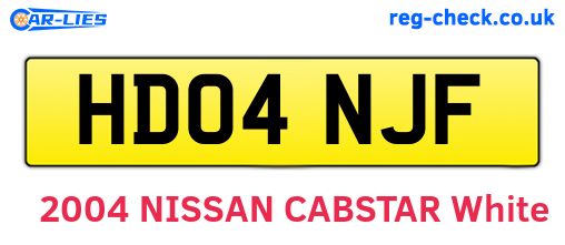 HD04NJF are the vehicle registration plates.