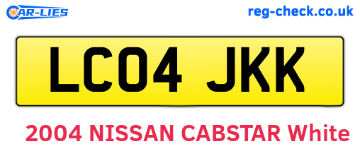 LC04JKK are the vehicle registration plates.