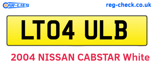 LT04ULB are the vehicle registration plates.