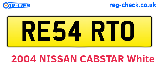 RE54RTO are the vehicle registration plates.