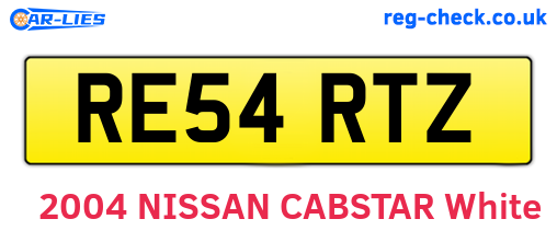 RE54RTZ are the vehicle registration plates.