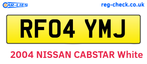 RF04YMJ are the vehicle registration plates.