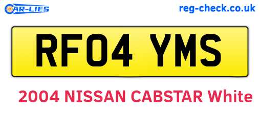 RF04YMS are the vehicle registration plates.