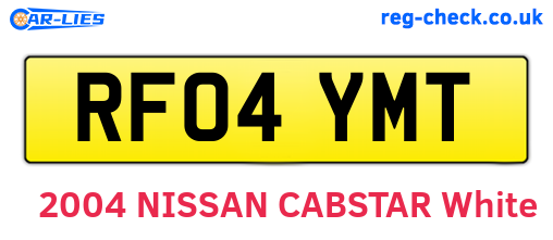 RF04YMT are the vehicle registration plates.