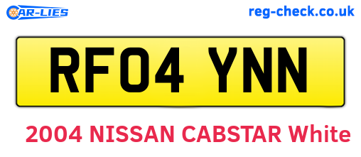 RF04YNN are the vehicle registration plates.