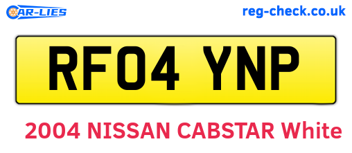 RF04YNP are the vehicle registration plates.