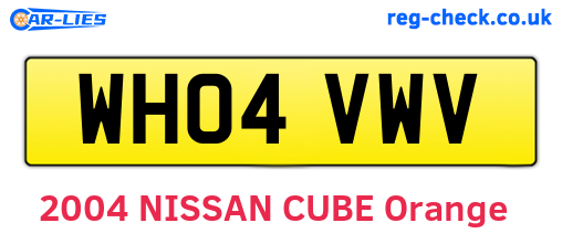 WH04VWV are the vehicle registration plates.