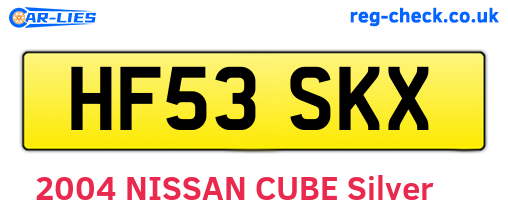 HF53SKX are the vehicle registration plates.