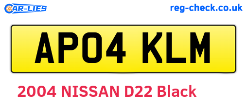 AP04KLM are the vehicle registration plates.