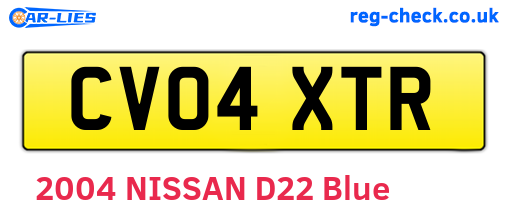 CV04XTR are the vehicle registration plates.