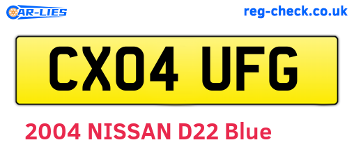 CX04UFG are the vehicle registration plates.