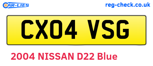 CX04VSG are the vehicle registration plates.
