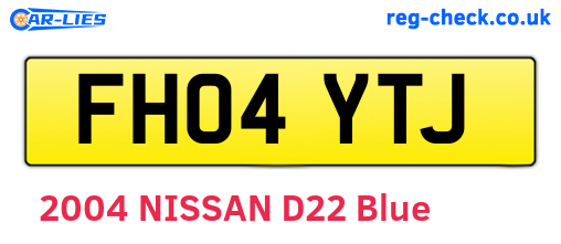 FH04YTJ are the vehicle registration plates.