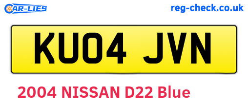 KU04JVN are the vehicle registration plates.
