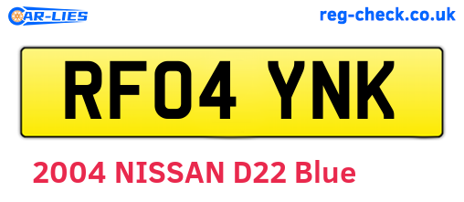 RF04YNK are the vehicle registration plates.