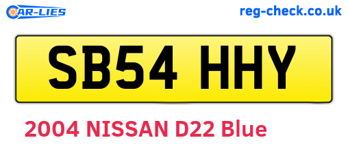 SB54HHY are the vehicle registration plates.
