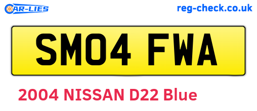 SM04FWA are the vehicle registration plates.