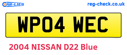 WP04WEC are the vehicle registration plates.
