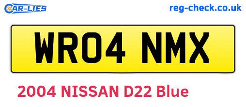 WR04NMX are the vehicle registration plates.