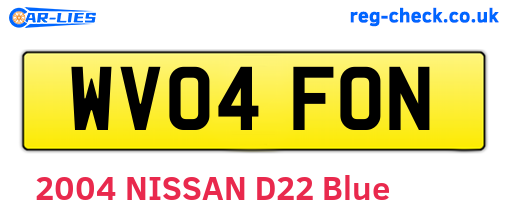 WV04FON are the vehicle registration plates.