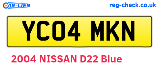 YC04MKN are the vehicle registration plates.