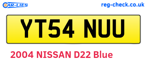 YT54NUU are the vehicle registration plates.