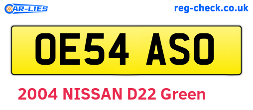 OE54ASO are the vehicle registration plates.