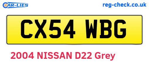 CX54WBG are the vehicle registration plates.
