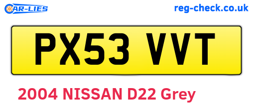 PX53VVT are the vehicle registration plates.