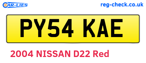 PY54KAE are the vehicle registration plates.