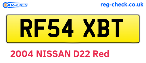 RF54XBT are the vehicle registration plates.