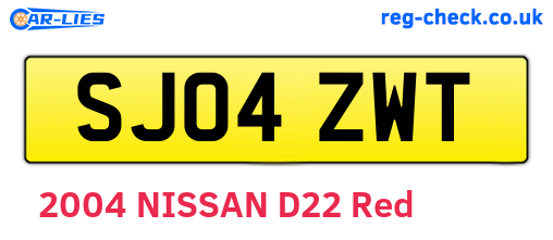 SJ04ZWT are the vehicle registration plates.
