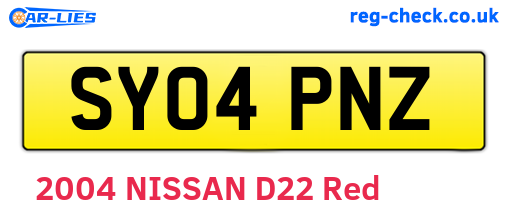 SY04PNZ are the vehicle registration plates.
