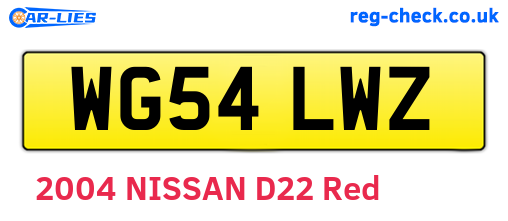 WG54LWZ are the vehicle registration plates.