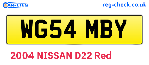 WG54MBY are the vehicle registration plates.