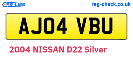 AJ04VBU are the vehicle registration plates.