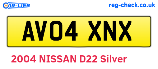 AV04XNX are the vehicle registration plates.