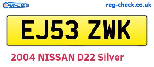 EJ53ZWK are the vehicle registration plates.