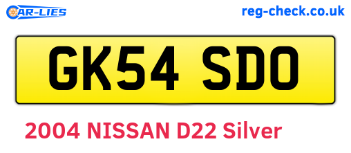 GK54SDO are the vehicle registration plates.