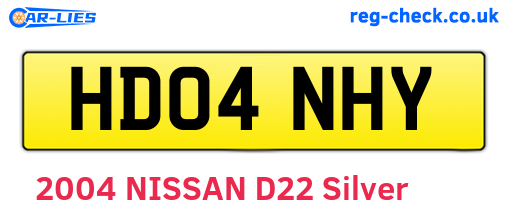 HD04NHY are the vehicle registration plates.