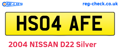 HS04AFE are the vehicle registration plates.