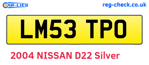 LM53TPO are the vehicle registration plates.
