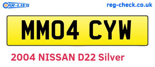 MM04CYW are the vehicle registration plates.