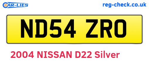 ND54ZRO are the vehicle registration plates.