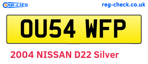 OU54WFP are the vehicle registration plates.